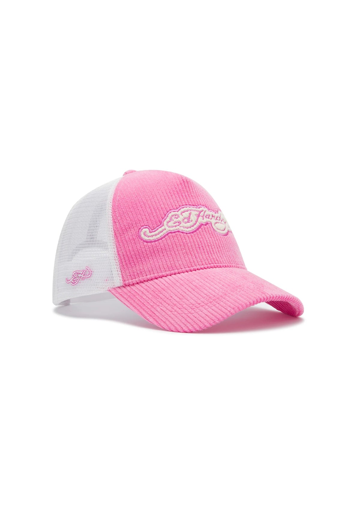 Ed Hardy Embroidery Applique Cord 5 Panel Hot Pink Trucker Cap - OnSize