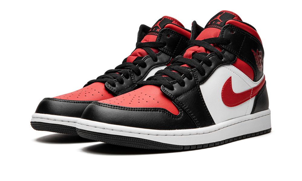 Jordan 1 Mid White Black Red - OnSize
