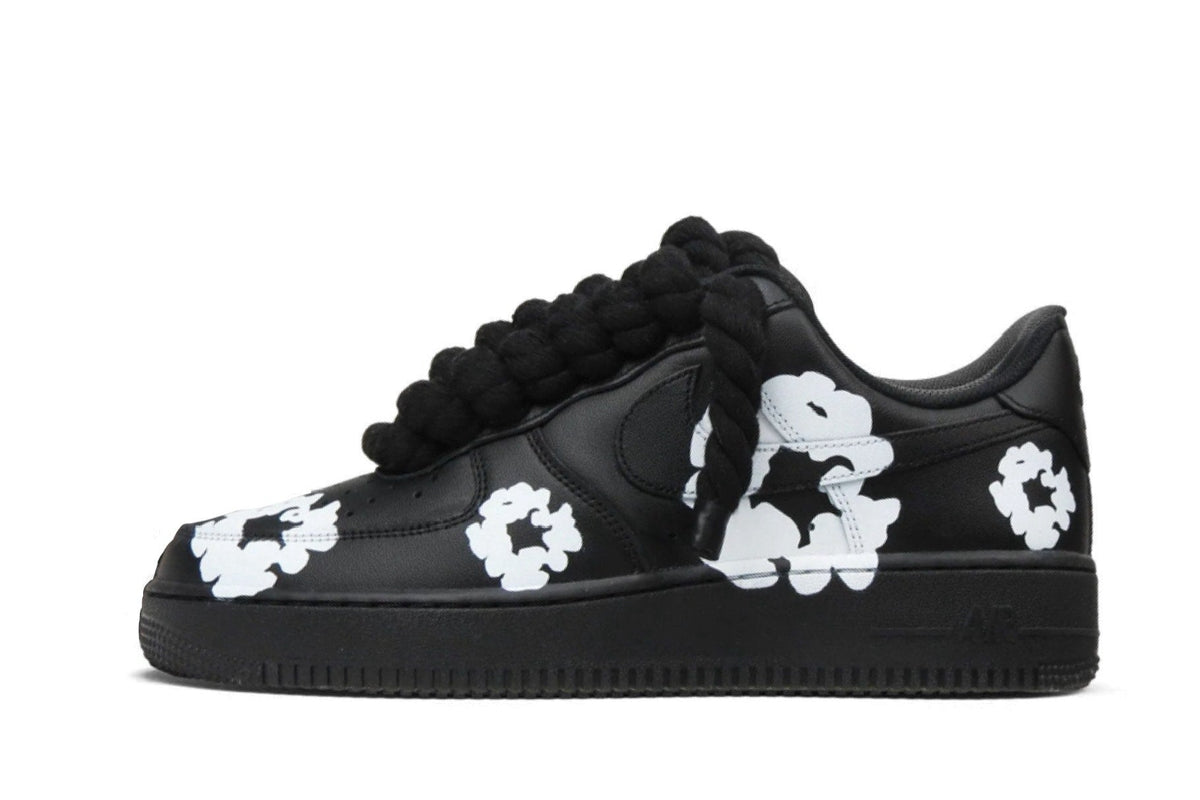 Nike Air Force 1 Low ‘07 Black / White Denim Tears Custom - OnSize