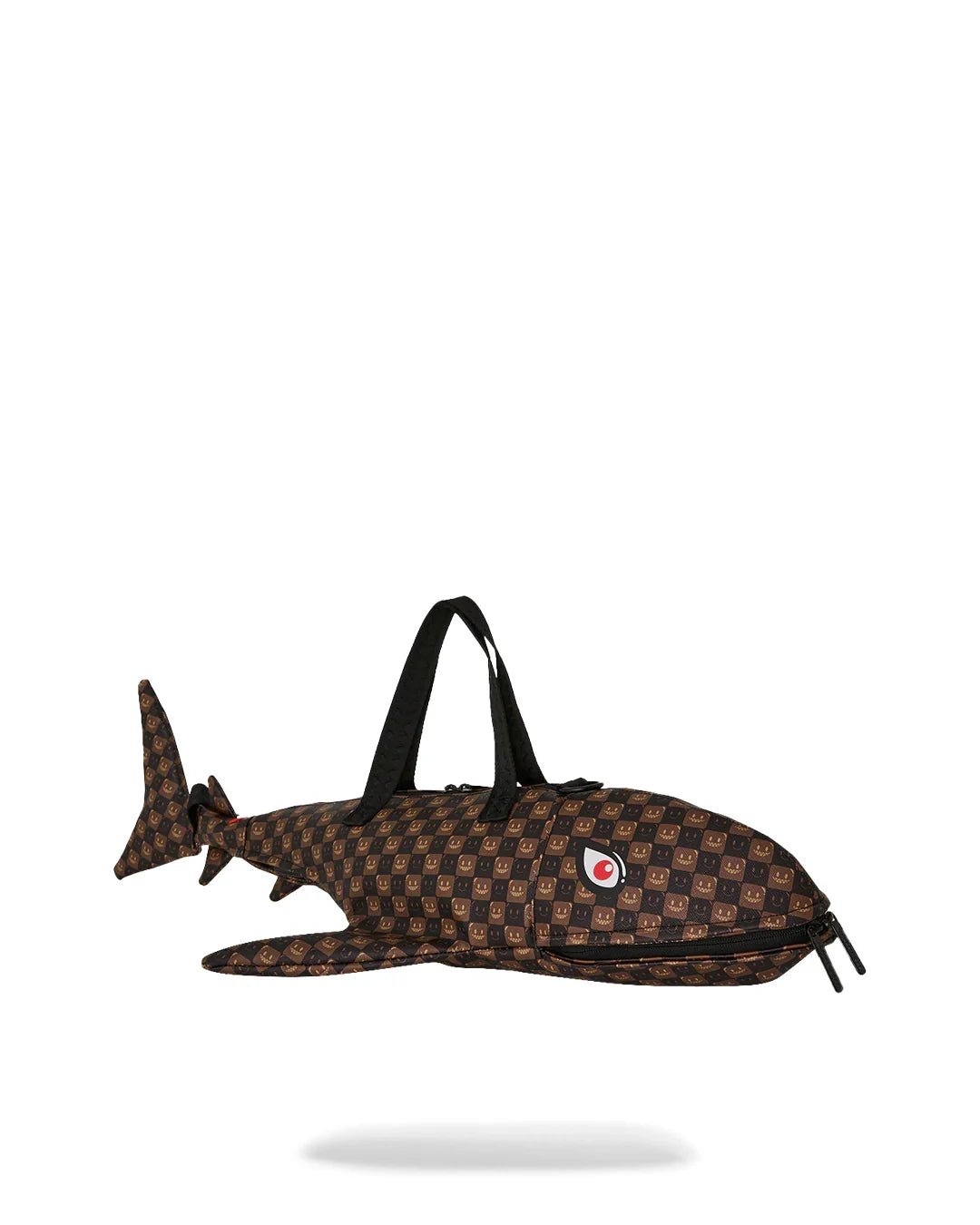 Sprayground Sharks In Paris WTF Bubble Brown Check Shark Duffle - OnSize