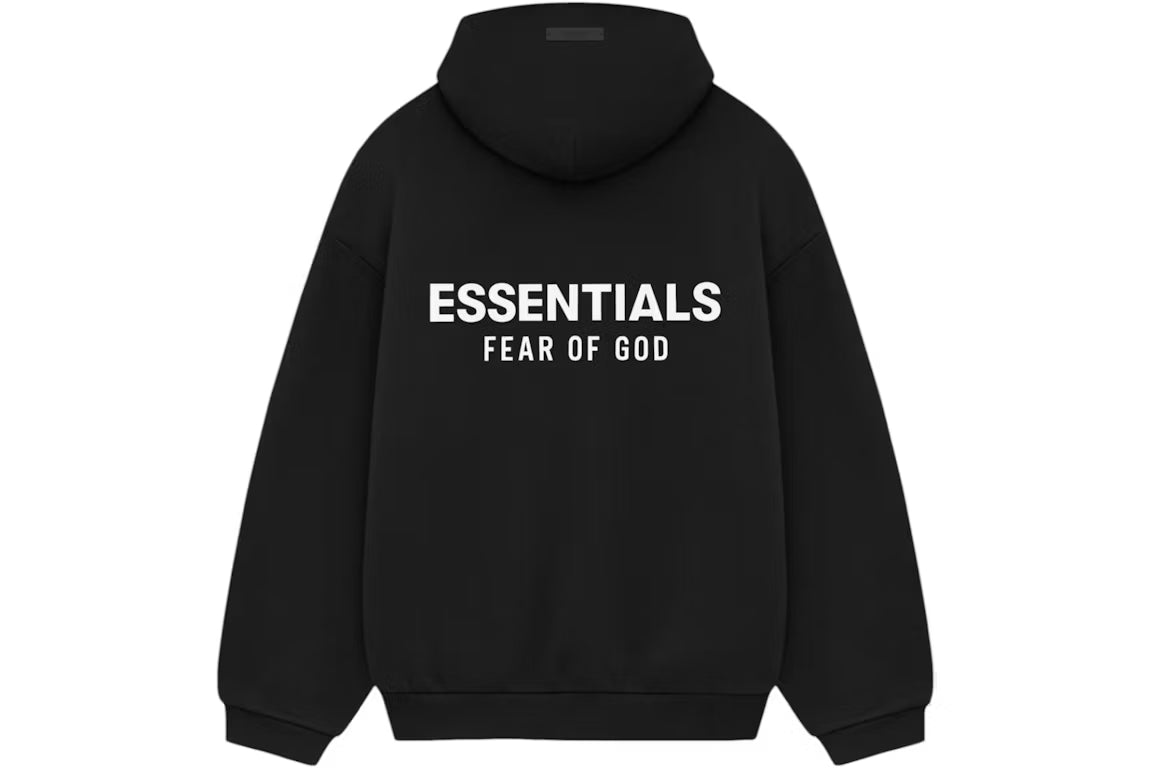 Fear of God Essentials Fleece Hoodie Black (FW24) - OnSize
