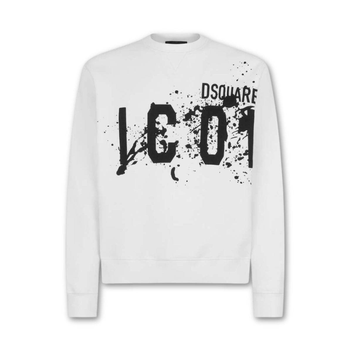 DSQUARED2 Icon Splash Crewneck White - OnSize