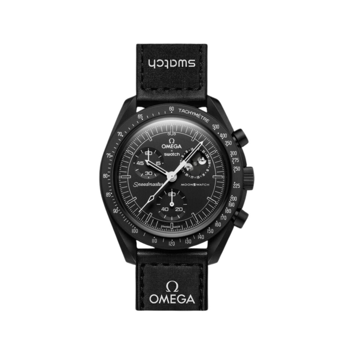 Swatch x Omega Bioceramic Moonswatch Mission To Moonphase Snoopy Black - OnSize